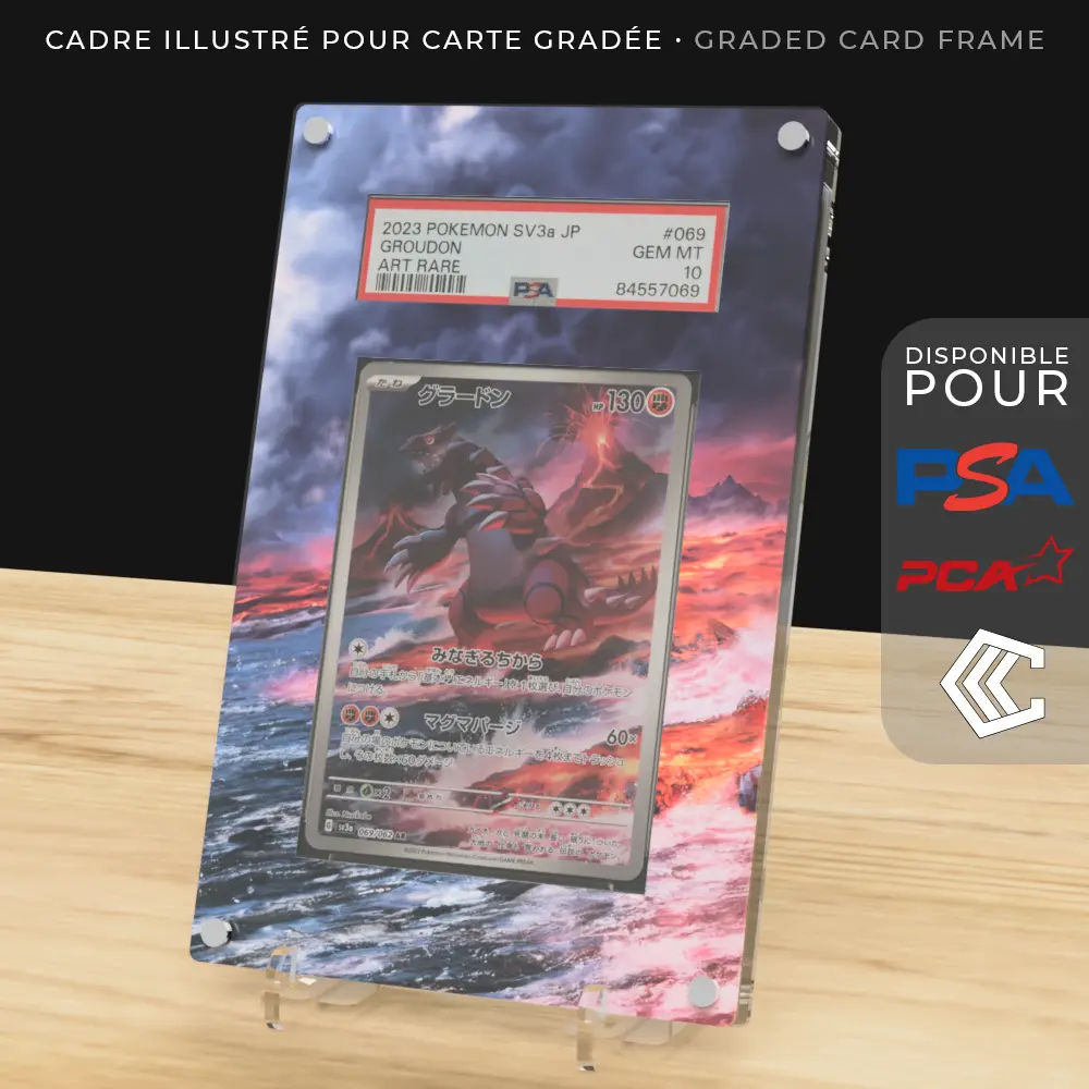 Protection Illustrée Carte Gradée PSA/PCA/CCC - Groudon AR 199/182 EV4