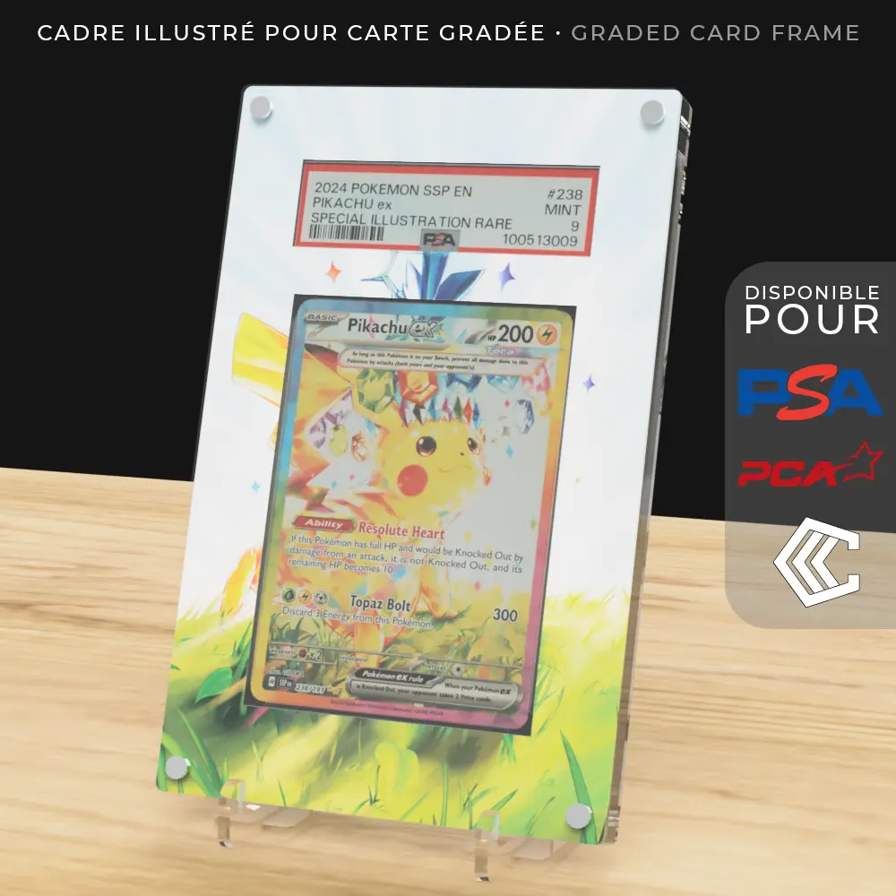 Protection Illustrée Carte Gradée PSA/PCA/CCC - Pikachu ex 238/191 EV8